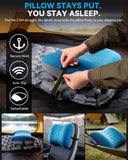 Hikenture Camping Pillow with Removable Cover - Ultralight Inflatable Pillow for Hiking,Backpacking - Upgrade Comfortable Ergonomic Air Pillow for Neck Support - Soft Travel Pillow in Car,Beach,Office