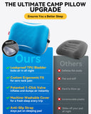 Hikenture Camping Pillow with Removable Cover - Ultralight Inflatable Pillow for Hiking,Backpacking - Upgrade Comfortable Ergonomic Air Pillow for Neck Support - Soft Travel Pillow in Car,Beach,Office