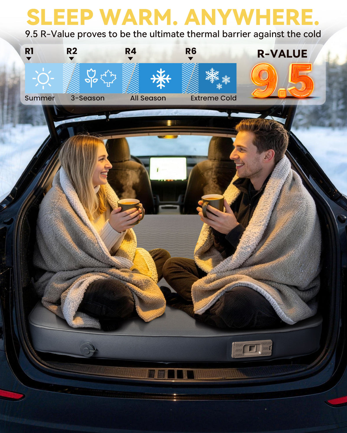 Hikenture Camping Mattress for Tesla Model Y& Suv, Electric Pump Sleeping Pad
