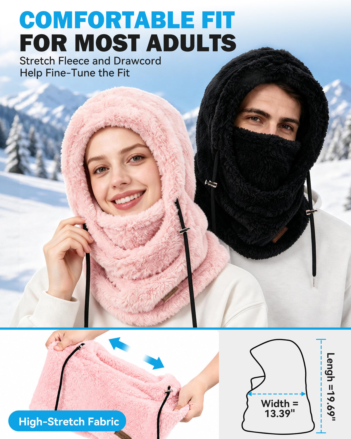 Hikenture Winter Balaclava Ski Mask for Men & Women, Thermal Neck Cover