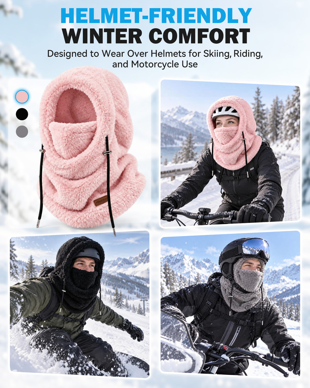 Hikenture Winter Balaclava Ski Mask for Men & Women, Thermal Neck Cover
