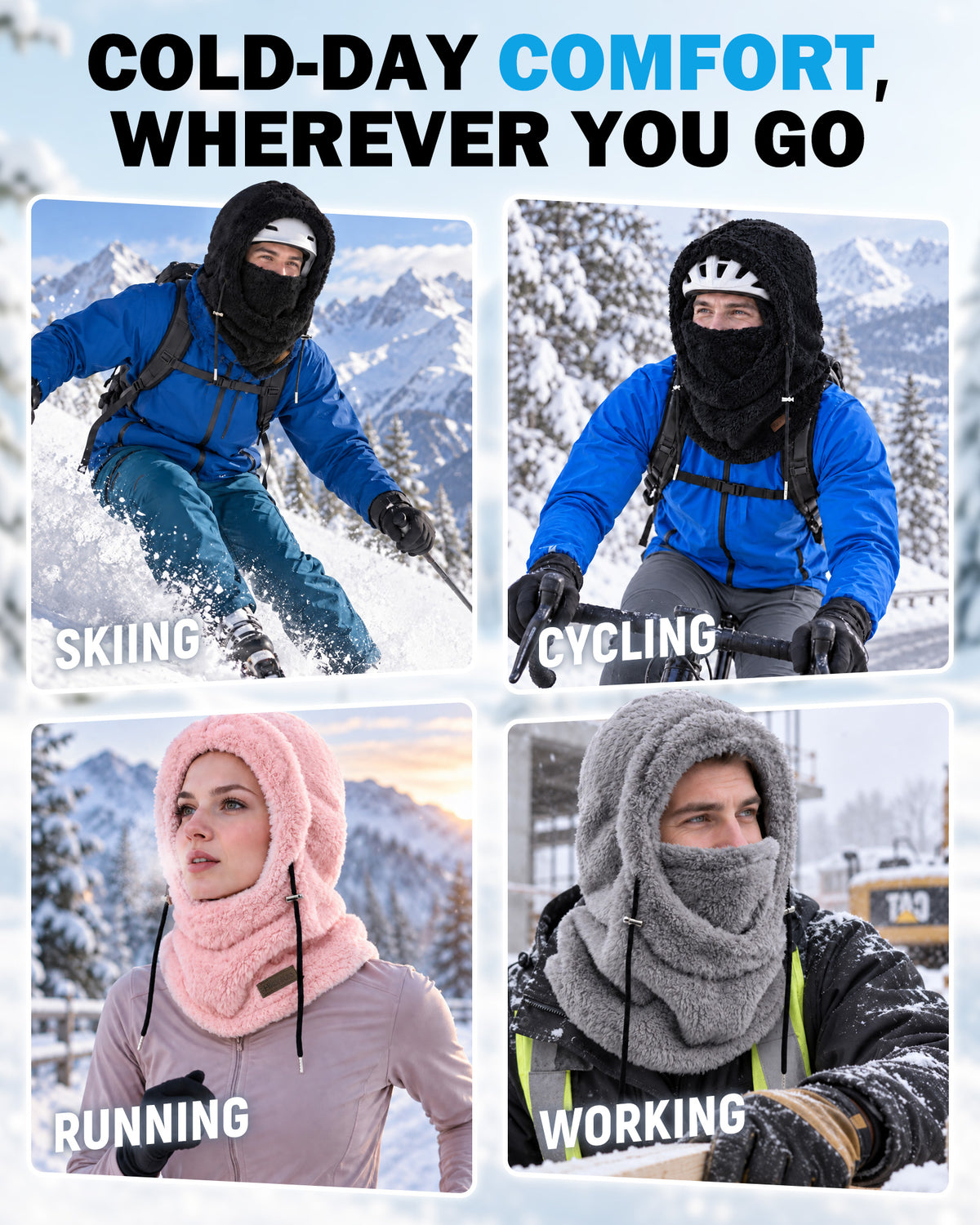 Hikenture Winter Balaclava Ski Mask for Men & Women, Thermal Neck Cover