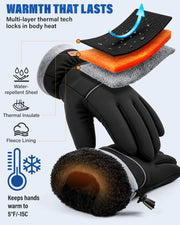 Hikenture Winter Gloves for Men Women, Thermal Warm Gloves for Cold Weather