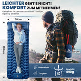HIKENTURE Sleeping Mat 10cm Camping Air Mattress, Camping Sleeping Mat Small Pack Size, Inflatable Sleeping Mat with Foot Pump for Camping, Outdoor, Hiking, Tent - Dark blue A2