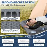 HIKENTURE Sleeping Pad 13CM Ultra-Thick Sleeping Pad Camping with Pillow, Inflatable Air Mattress Small Pack Size, Ultralight Sleeping Mat with Foot Pump for Outdoor, Hiking, Tent - Grey