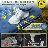 HIKENTURE Sleeping Pad 13CM Ultra-Thick Sleeping Pad Camping with Pillow, Inflatable Air Mattress Small Pack Size, Ultralight Sleeping Mat with Foot Pump for Outdoor, Hiking, Tent - Blue