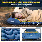 HIKENTURE Sleeping Mat 10cm Camping Air Mattress, Camping Sleeping Mat Small Pack Size, Inflatable Sleeping Mat with Foot Pump for Camping, Outdoor, Hiking, Tent - Dark blue A2