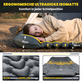 HIKENTURE Sleeping Mat 10cm Camping Air Mattress, Camping Sleeping Mat Small Pack Size, Inflatable Sleeping Mat with Foot Pump for Camping, Outdoor, Hiking, Tent - Gray A1