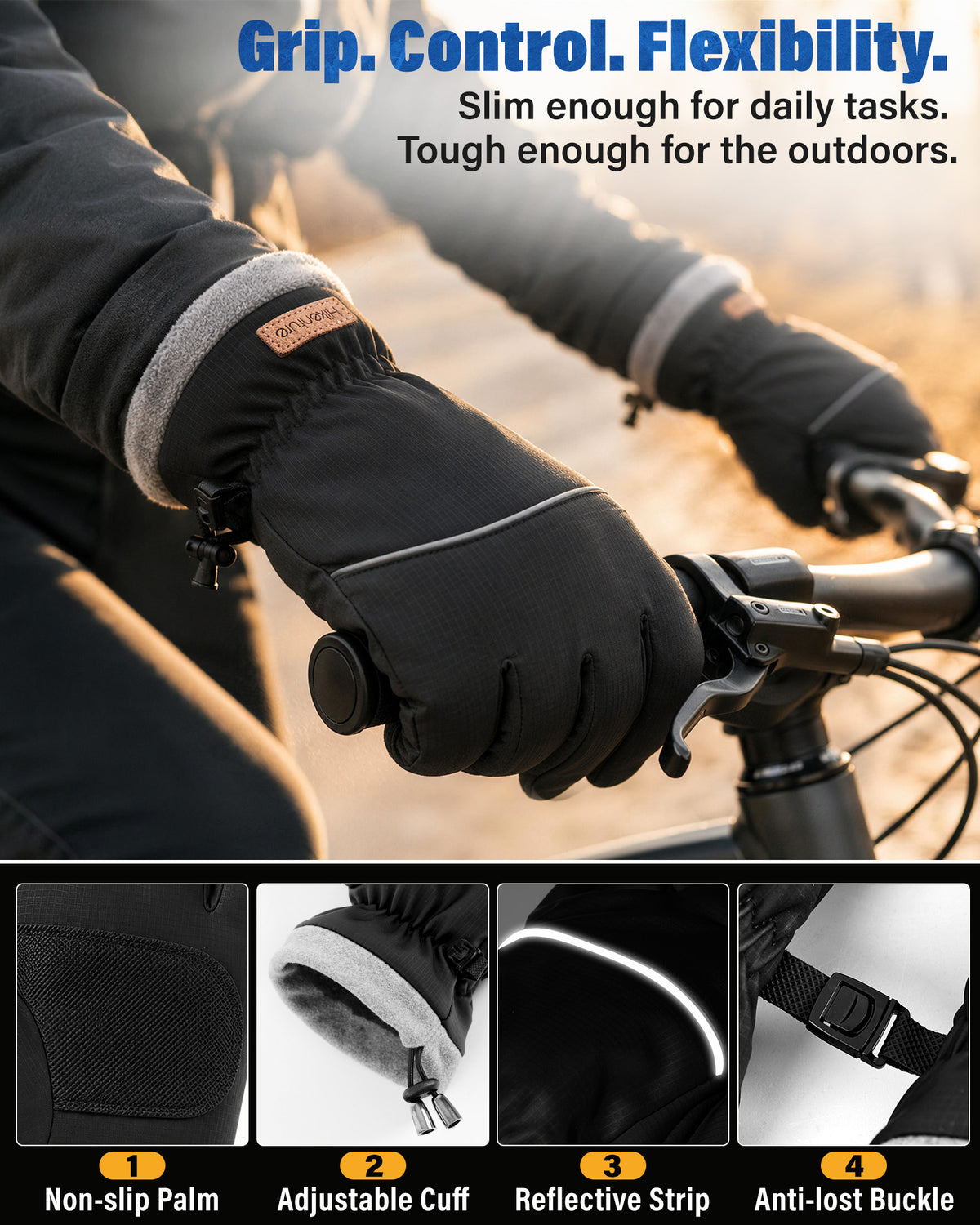 Hikenture Winter Gloves for Men Women, Thermal Warm Gloves for Cold Weather