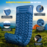 HIKENTURE Sleeping Mat 10cm Camping Air Mattress, Camping Sleeping Mat Small Pack Size, Inflatable Sleeping Mat with Foot Pump for Camping, Outdoor, Hiking, Tent - Dark blue A2