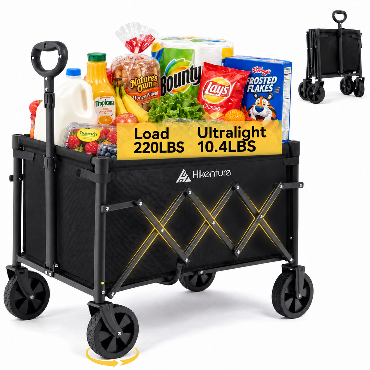 Hikenture Lightweight Collapsible Wagon-220 lb Capacity