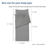 Hikenture Sleeping Bag Liner -Soft Polyester Microfiber Camping Sheet- Portable Lightweight Travel Sheet with Zipper-87 x 35 inches