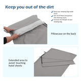 Hikenture Sleeping Bag Liner -Soft Polyester Microfiber Camping Sheet- Portable Lightweight Travel Sheet with Zipper-87 x 35 inches