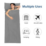 Hikenture Sleeping Bag Liner -Soft Polyester Microfiber Camping Sheet- Portable Lightweight Travel Sheet with Zipper-87 x 35 inches