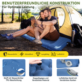 HIKENTURE Sleeping Pad 13CM Ultra-Thick Sleeping Pad Camping with Pillow, Inflatable Air Mattress Small Pack Size, Ultralight Sleeping Mat with Foot Pump for Outdoor, Hiking, Tent - Blue