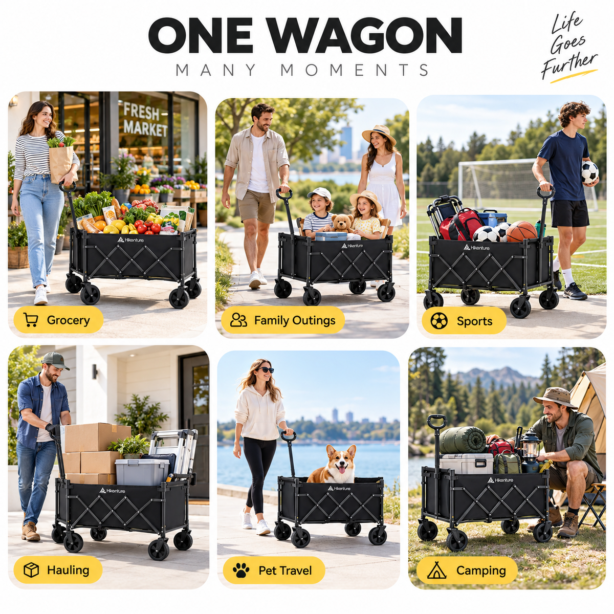 Hikenture Lightweight Collapsible Wagon-220 lb Capacity
