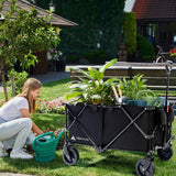 Hikenture Collapsible Wagon 330LBS Capacity, 200L Extra Large Wagons Carts Foldable, Heavy Duty Folding Wagon with All-Terrain Wheels, Utility Beach Wagon for Outdoor Garden
