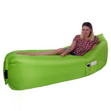Hikenture Air Filled Lounger For Camping,Outdoor Hangout,Beach,Indoor - Portable Carry Bag (Green)