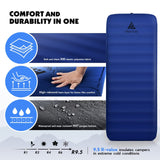 Hikenture 4 INCH Thick Self Inflating Sleeping Pad with 9.5 R Value, Comfort Plus Camping Mattress with Pump Sack, Inflatable Foam Insulated Camping Pad, Portable Camping Mat for 4-Season