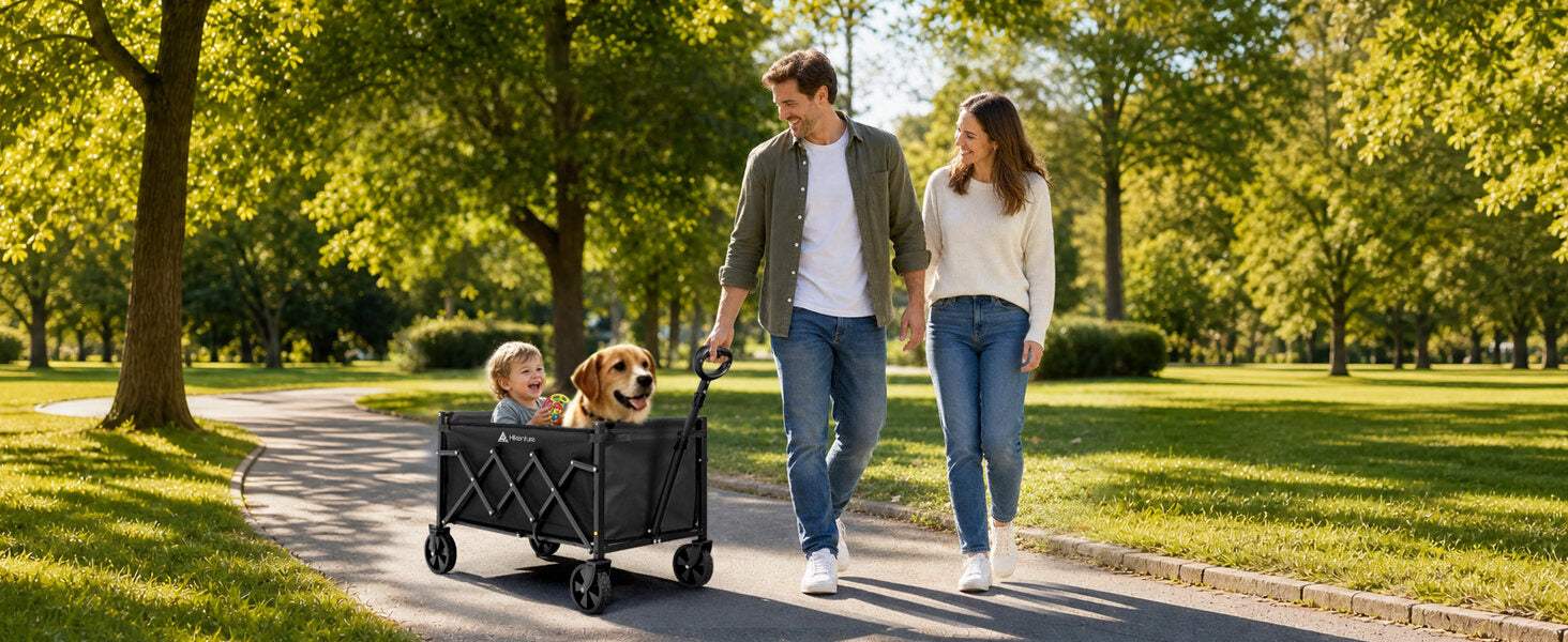 Family outing with the Hikenture folding wagon
