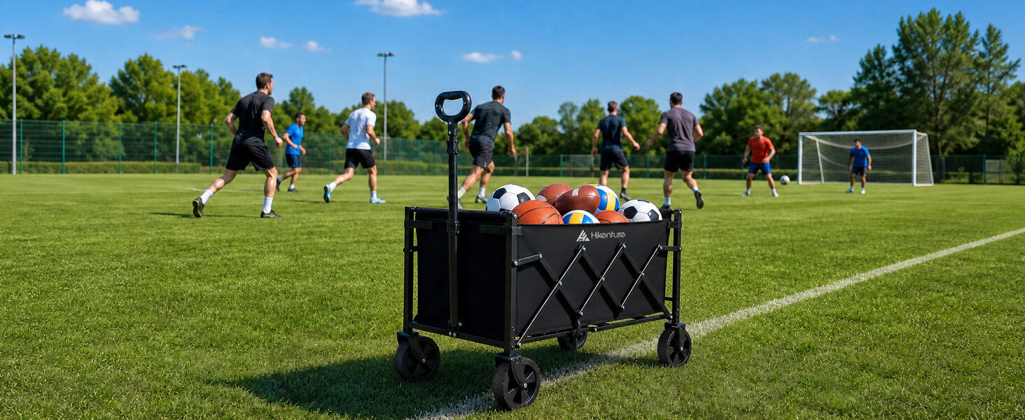 Hikenture wagon carrying sports equipment